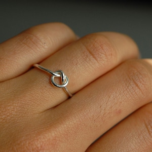 Simple Minimalist Fine Silver Knot Ring