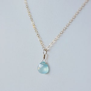 14 kt gold filled Gemstone Teardrop necklace