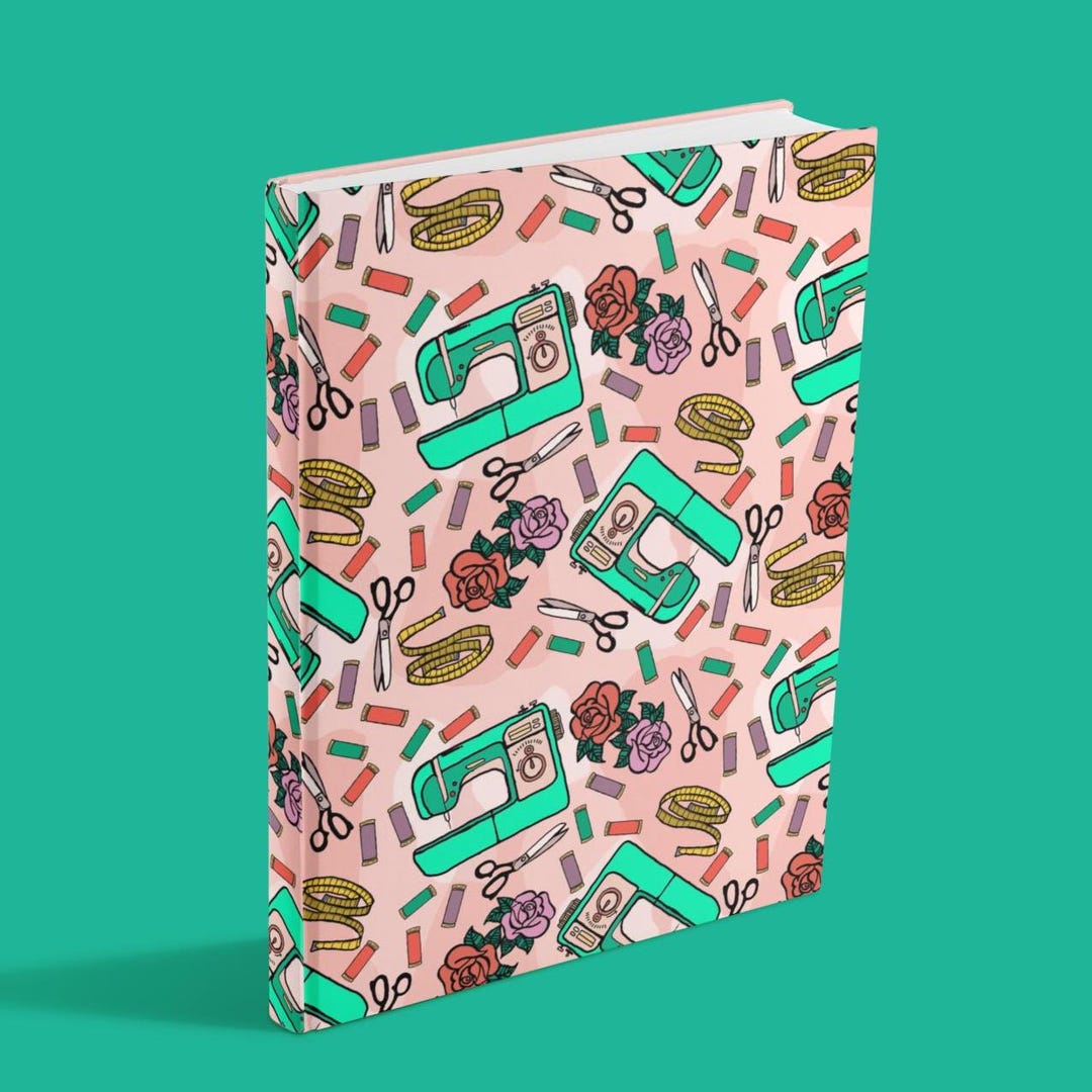 Journal, Sewing Design Journal, Sewing Theme, Diary, Ruled Line Journal ...