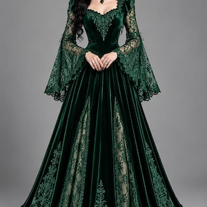 Emerald Green Dress Lace