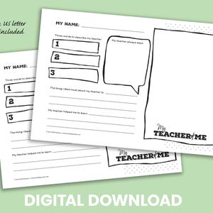 Teacher Appreciation Worksheet from the Class, Students, End of Year Teacher Gift from the Class, digital download