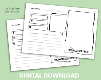 Teacher Appreciation Worksheet from the Class, Students, End of Year Teacher Gift from the Class, digital download