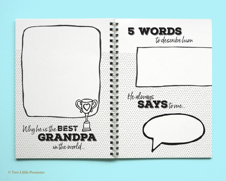 About Grandpa Book, Grandpa, Grandparents Gift, Grandpa Keepsake