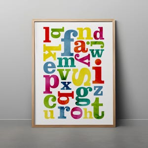 Nursery Art / Children's Decor - Alphabet - Typography - 8x12"