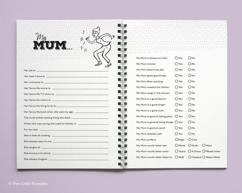 Mother Gift, About Mum Book, Mothers Day Gift, Mum Keepsake, Memory Book, Mum and Son Daughter, Mum Gift, Gifts for Mum, Gifts From Kids, Mu image 3