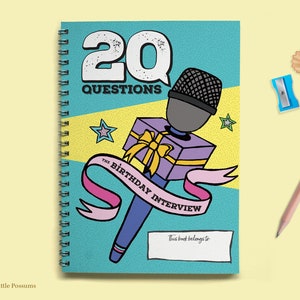 Libro de entrevistas de cumpleaños, Diario de recuerdos para niños, Recuerdos de la infancia, 20 preguntas, Preguntas de entrevista para niños, Regalos para niños