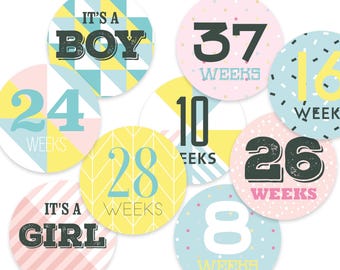 Geometric Pregnancy Belly Stickers: Baby Bump Photo Prop
