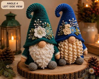 Winter Gnome Crochet Pattern PDF, Christmas Gnome Amigurumi, Snowflake Gnome Duo, Crochet Gnome Pattern, Holiday Decors Instant Download