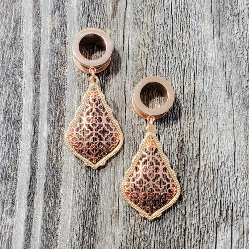 Rose Gold Teardrop Gauges Plugs 2g 25mm 0g 00g 8mm 10mm 12mm Etsy