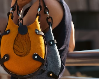 Video tutorial MINI felt bag + 3 sets of leather accessories.