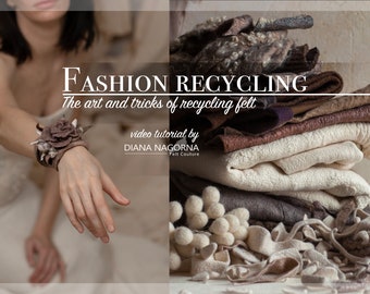Rose Felted Bracelet Video Tutorial: Sustainable Fashion Recycling (Instant Download)