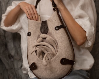 MIDI felt bag, online class + set of leather accessories