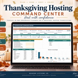 Thanksgivingplanner | Maaltijden, gastenlijst, boodschappenlijst, budget en kookschema | Excel + Google Sheets