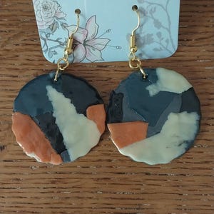 Handmade polymer clay earrings.