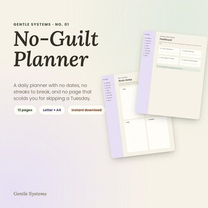 ADHD Planner Printable | No Date Daily Planner Digital Download | Neurodivergent Productivity PDF | Brain Dump Dopamine Menu Tracker