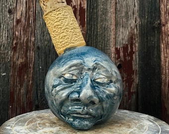 Funny Face - HANDSCULPTED Unique Pottery Face Jug - Unique Gift Ideas