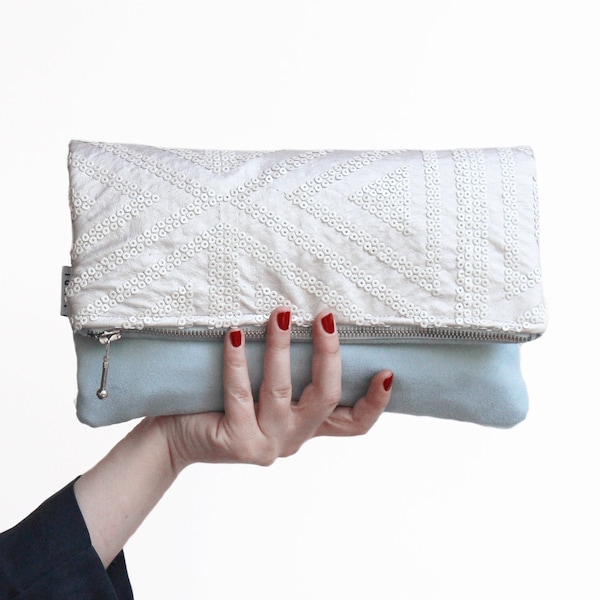 Clutch, edle Braut Handtasche, Täschchen für Boho Hochzeit