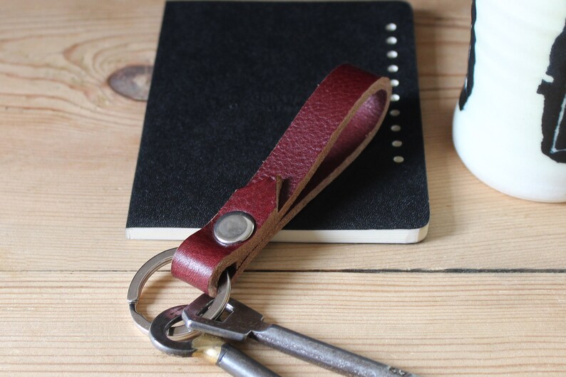 Short Keychain Short Keychain Made of Genuine Leather, Pure, Sturdy & Minimalist ...