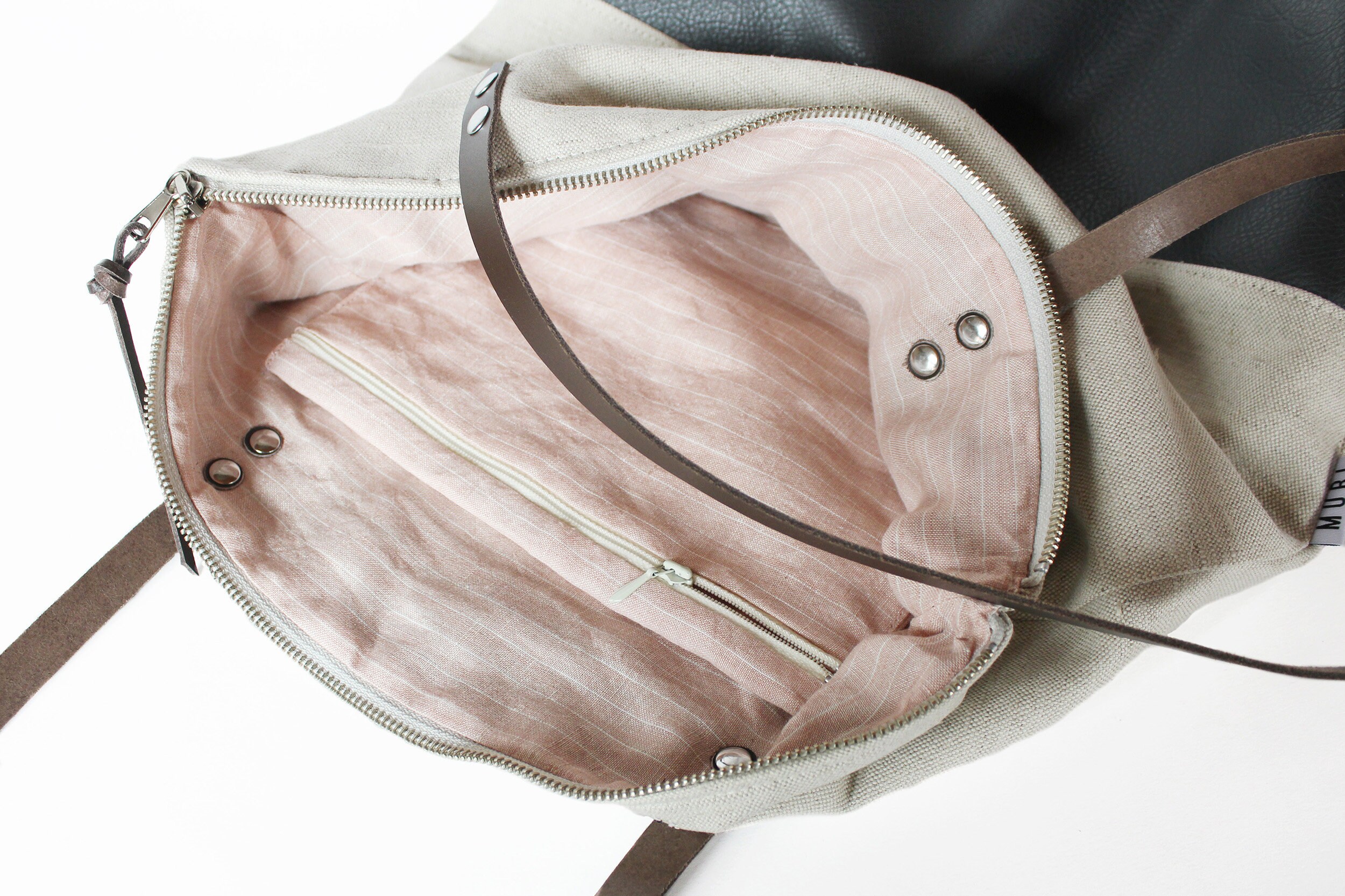 grose damentaschen aus leinen damen Handtasche aus Leinen mit Leder Henkeln großer Shopper Etsyde