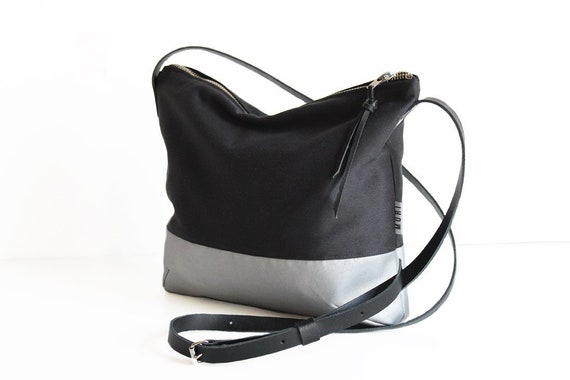 Bolso bandolera simple hecho de negra y plateada regalo - Etsy España