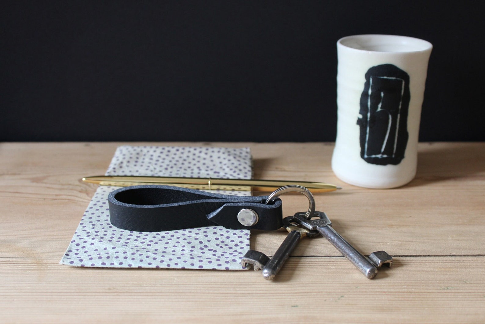 Short Keychain Short Keychain Made of Genuine Leather, Pure, Sturdy & Minimalist ...