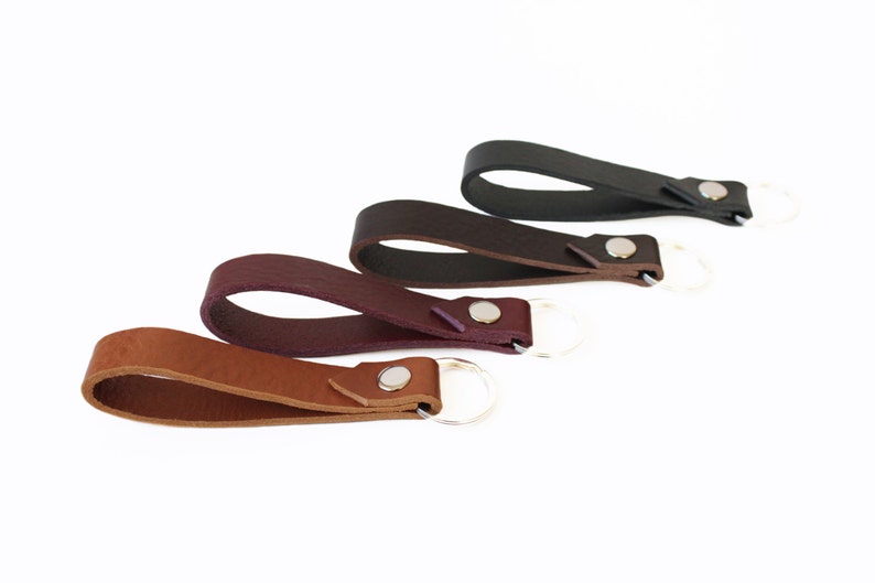 Lanyard leather light brown, leather lanyard, key ring light brown leather, lanyards cognac genuine leather handmade Bordeaux rot
