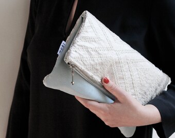 Clutch, edele bruid handtas, boho tas voor bruiloft