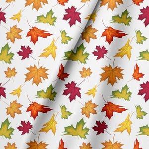 Autumn Maple Leaf Fall Fabric - Cotton Fabric [ Fall Pillows, Table Runners, Quilts, Tote Bags ] Cut to Order - By The 1/2 Yard