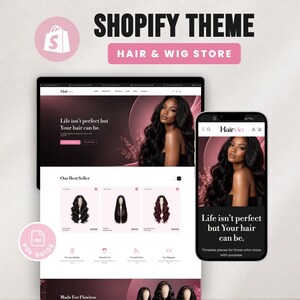 Hair & Wig Shopify Theme | Haircare Website Template | Wig Store Design | Beauty Brand Ecommerce | Digital Download | Hairvio
