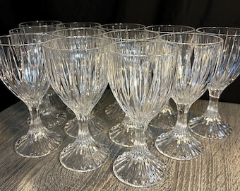 Vintage Mikasa Park Lane Crystal Wine Goblets – Set of 12 Fluted Glasses