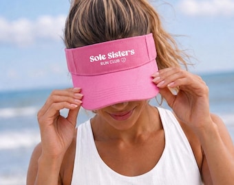 Sole Sisters pinkfarbenes Visier mit weißer Stickerei