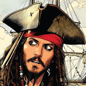 Jack Sparrow Style Weathered Leather Pirate Hat | Two-Tone Tricorn Costume Accessory