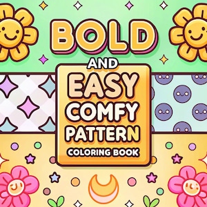 Bold & Easy Comfy Patterns Coloring Book | 100 Pages (PDF Download) | Print at Home Activity