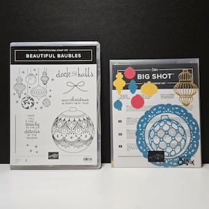 Stampin Up! Weihnachtsstempelset „Beautiful Baubles“ & Stanzformen-Set „Detailed Baubles Thinlits“ (nicht mehr im Sortiment)