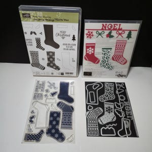 Stampin Up Hang Your Stocking kerststempelset & Christmas Stockings Thinlits stansmallen (uit productie)