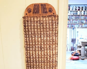 Wall Mounted Back Scratcher, Rustic Jute Back Massager, Man Cave Decor