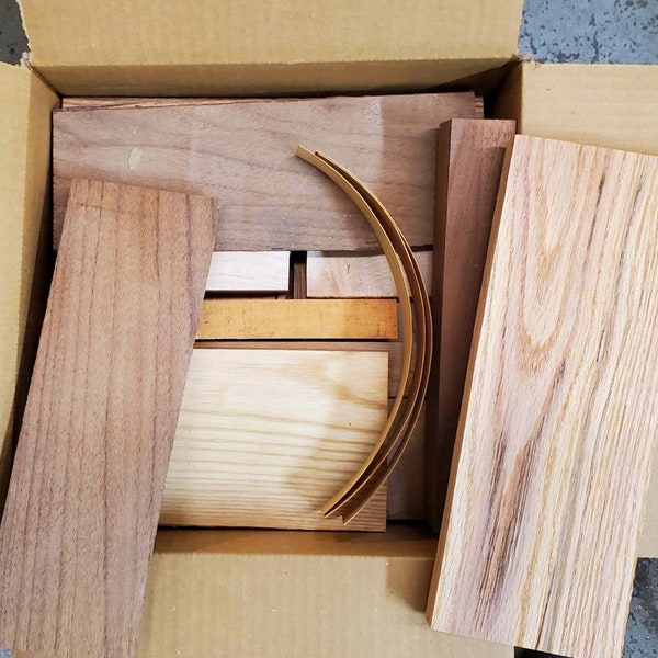 Premium Hardwood Scrap Wood Box (12x12x6) - Oak, Walnut, Maple, Poplar, Cherry, 13 to 15 Pounds Box, Furniture Grade Scraps, No Pine or Junk