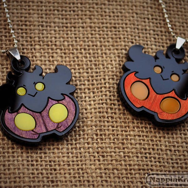 Pumpkaboo Acrylic and Wood Necklace - Pokemon XY [Limited Stock]