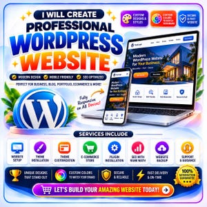 Custom WordPress Website Design, Responsive Business Site With SEO Setup