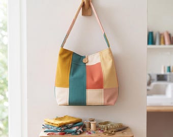 Hobo Bag Sewing Pattern PDF - Slouchy Handbag Pattern to Sew Your Own Bag, Hobo Purse PDF, Market Bag PDF