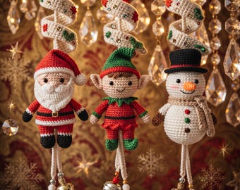 Christmas Spiral Crochet Pattern PDF – Holiday Spiral Tree DIY Amigurumi Toy, Snowman & Elf Options