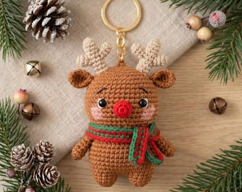 Crochet Reindeer Keychain Pattern