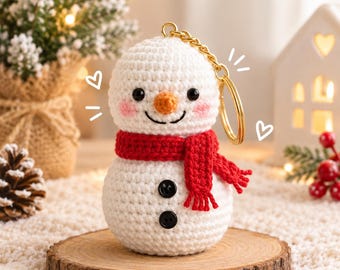 Crochet Snowman Keychain Pattern
