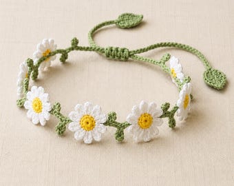 Crochet Flower Bracelet Pattern