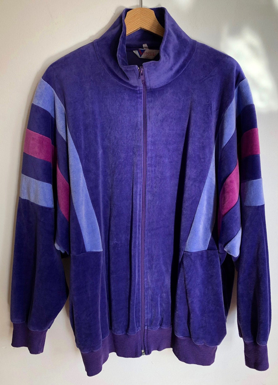 Vintage 80s Plush Sports Jacket Purple Hipster Style Jacket - Etsy