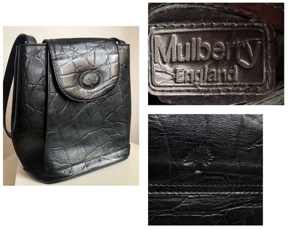 Vintage 90’s Mulberry Black leather bag, designer