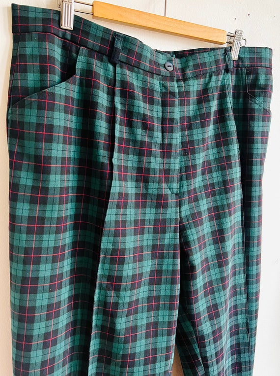 Vintage 90’s gingham unisex pants, blue green red… - image 1