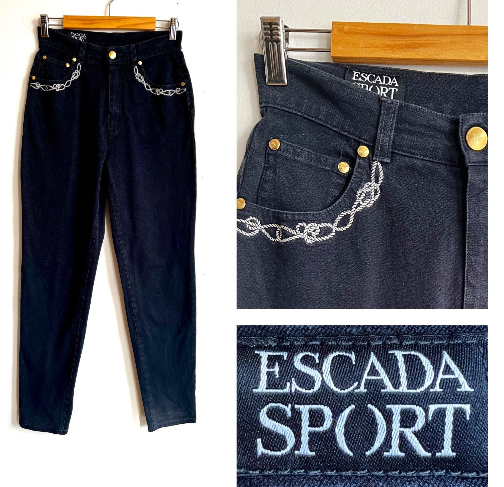 Frustrerend wimper Begrip Vintage 90s Escada Sport Dark Blue Jeans Designer Skinny - Etsy