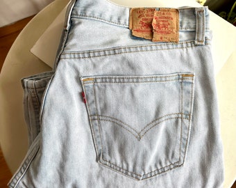 Vintage Levi’s 590 light blue jeans, made in Spain Levis denim, size W36 L34 Levis jeans, unisex denim Levis, hipster street style jeans