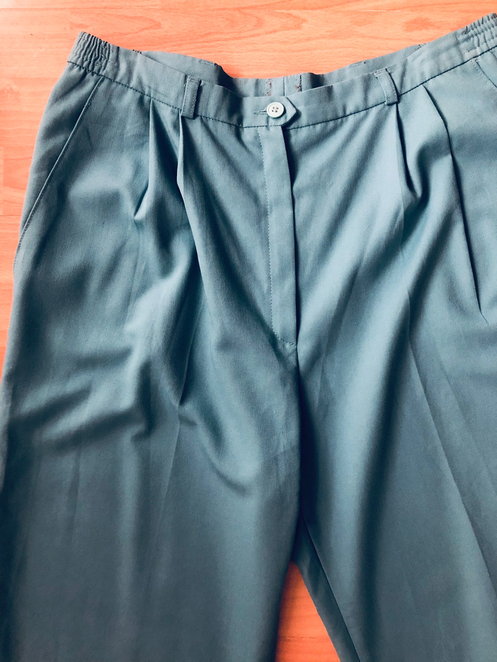 Vintage 90s turquoise pants secretary pants hipster | Etsy